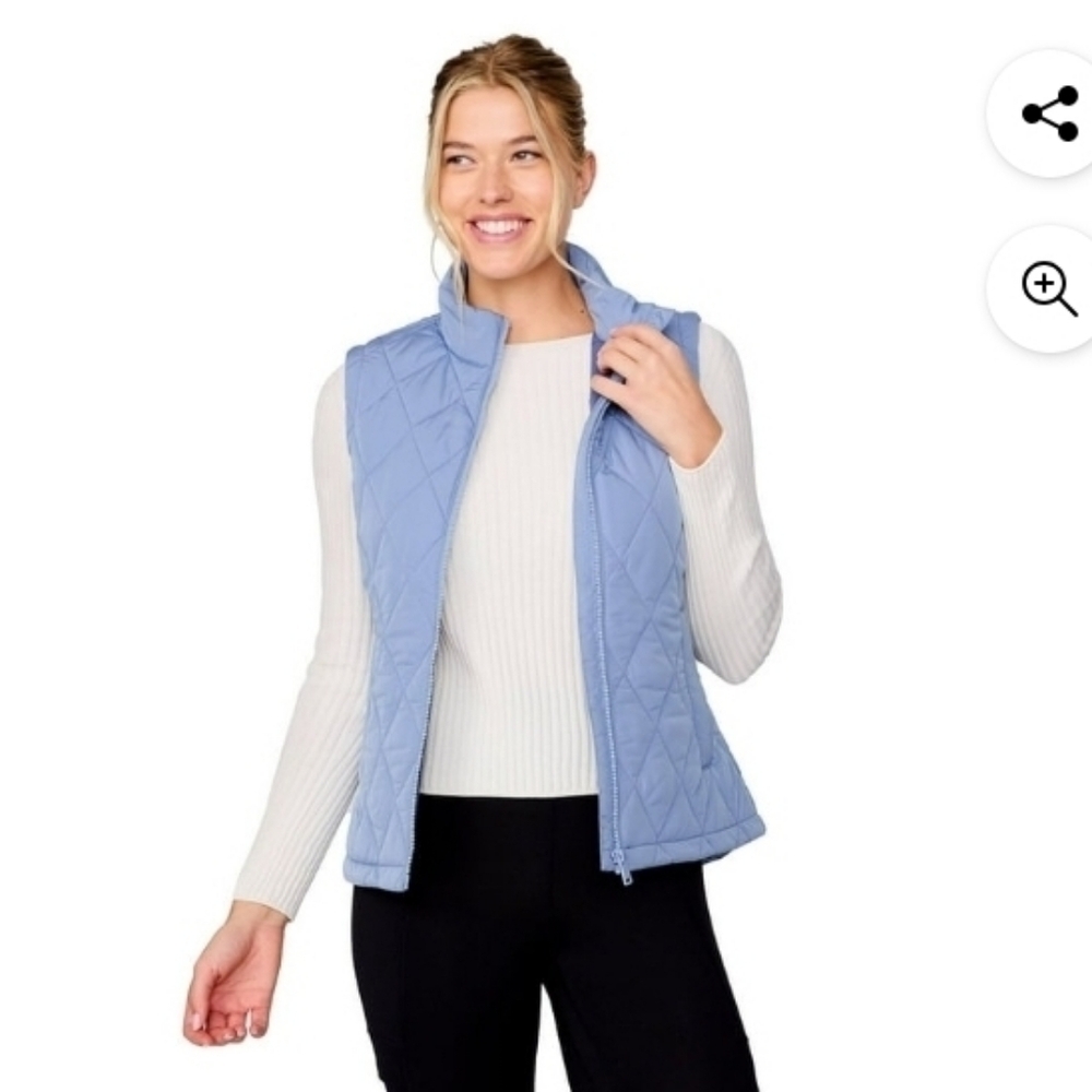 Free Country Women's Quilted Vest Zippered Pockets
